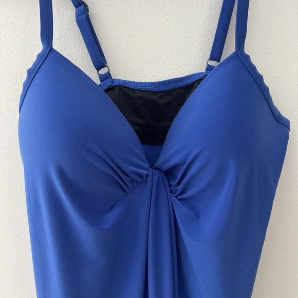 Miraclesuit So Riche Marina Draped Underwire Padded Cup Tankini Swim Suit Sz 8 - Picture 3 of 12